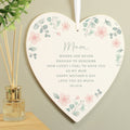 Personalised Floral Wooden Heart Decoration from Heartfelt Gifts