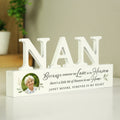 Personalised Botanical Memorial Photo Upload Wooden Nan Ornament from Heartfelt Gifts