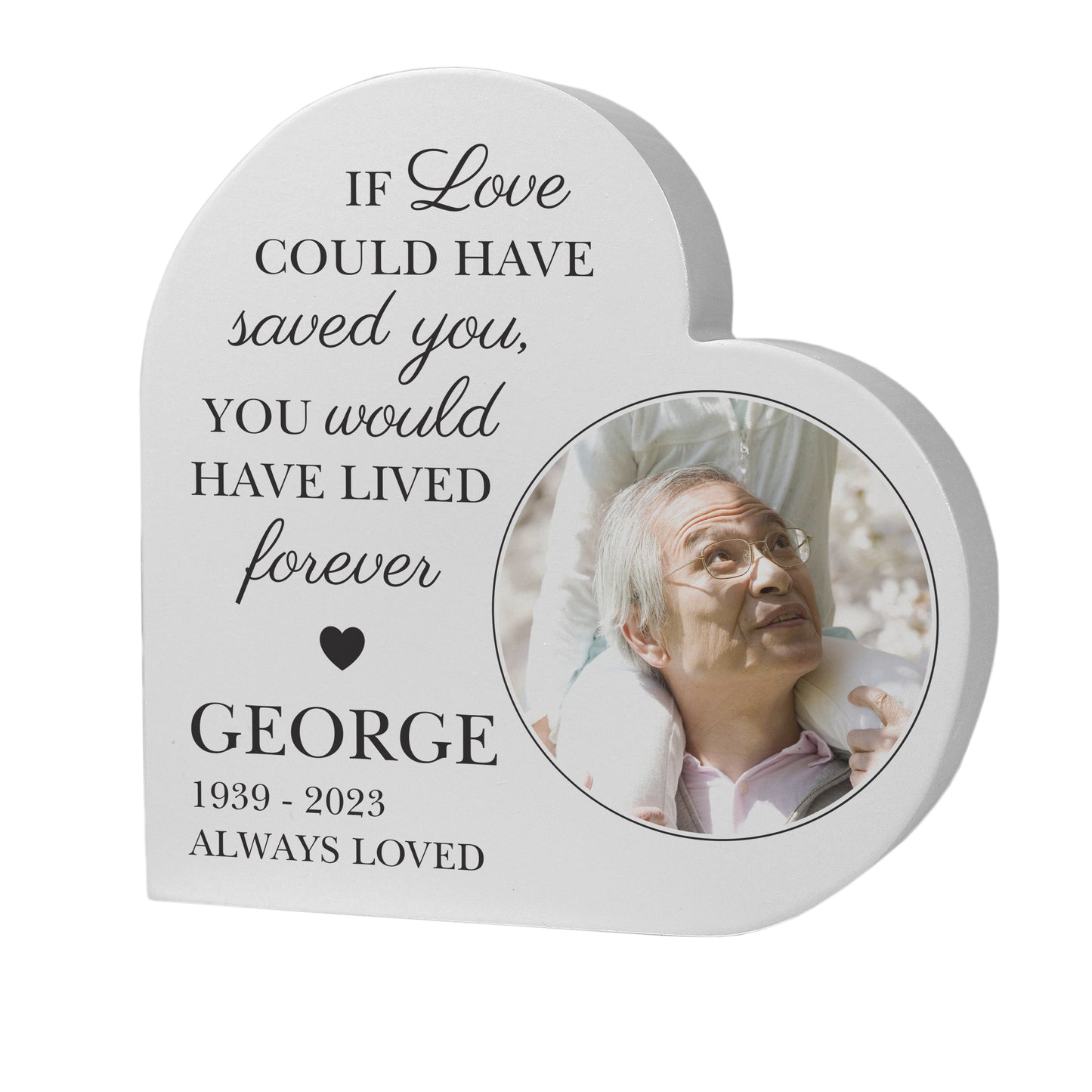 Personalised Memorial Photo Upload Free Standing Heart Ornament - image 5