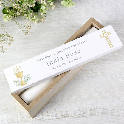Personalised Religious Wooden Certificate Holder from Heartfelt Gifts