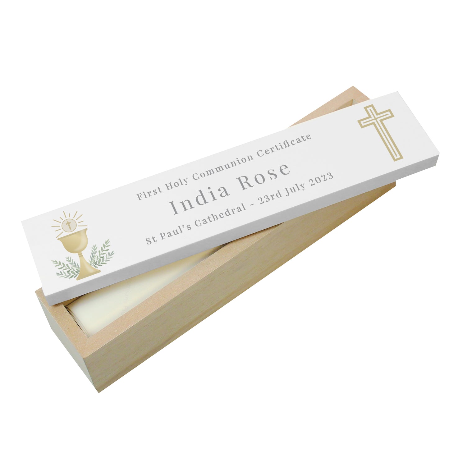 Personalised Religious Wooden Certificate Holder - image 4