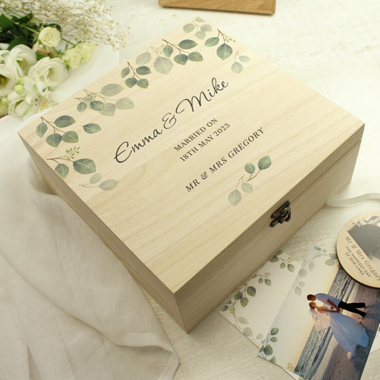 Personalised Botanical Wooden Keepsake box - image 2