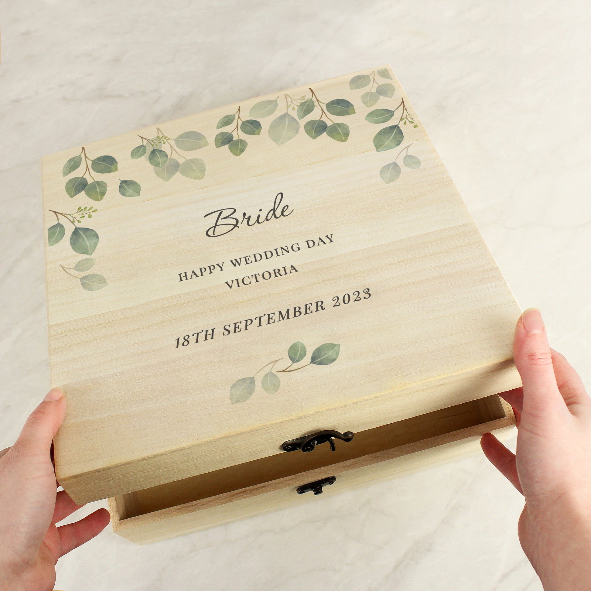 Personalised Botanical Wooden Keepsake box - image 4