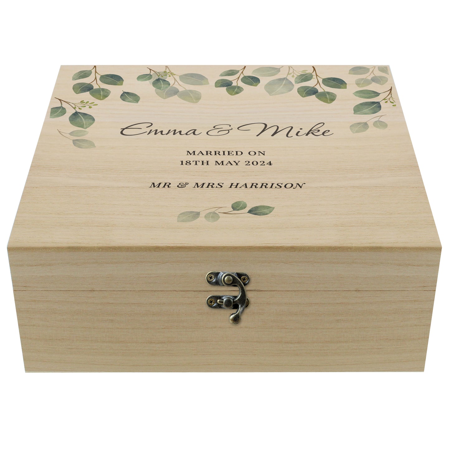 Personalised Botanical Wooden Keepsake box - image 5