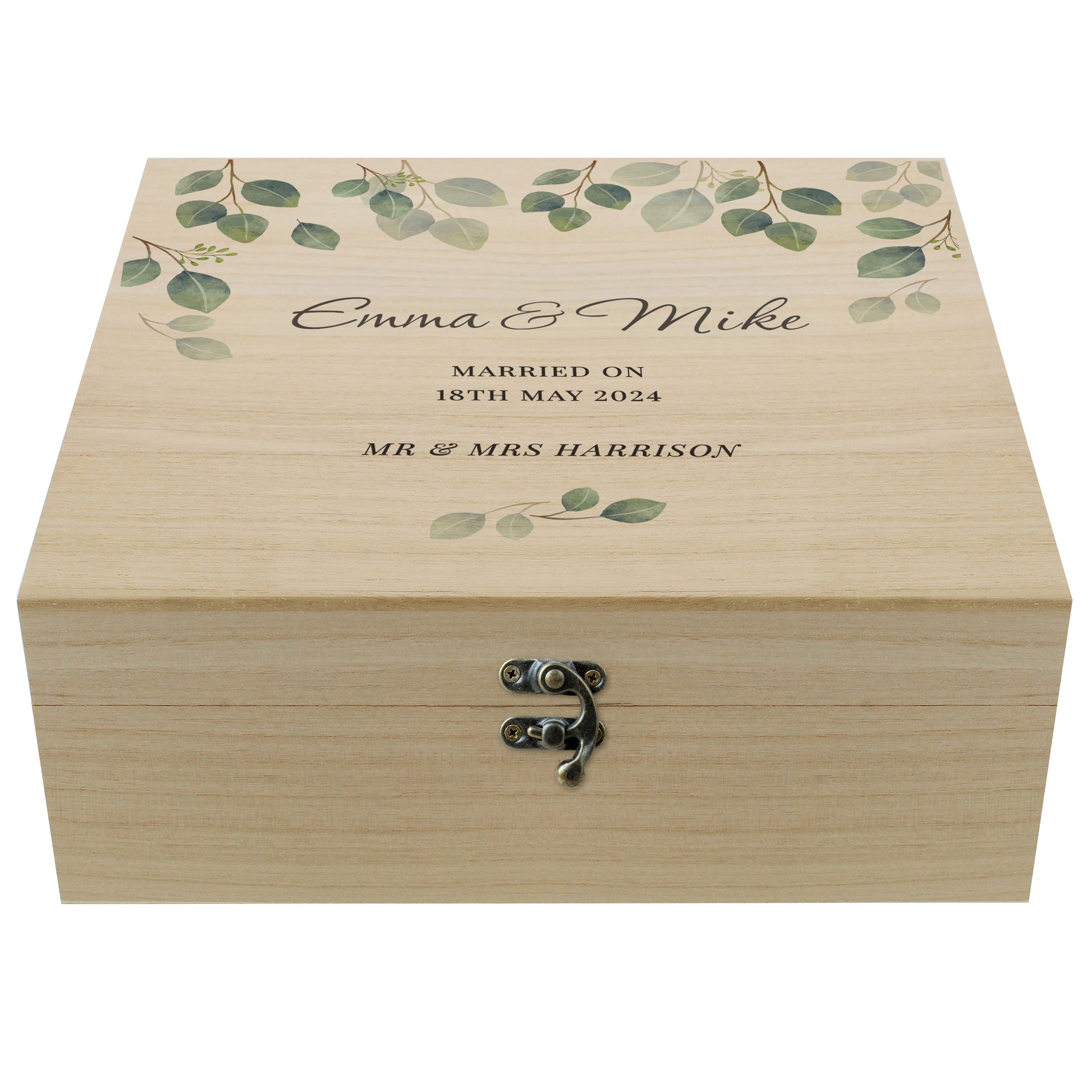Personalised Botanical Wooden Keepsake box - image 5