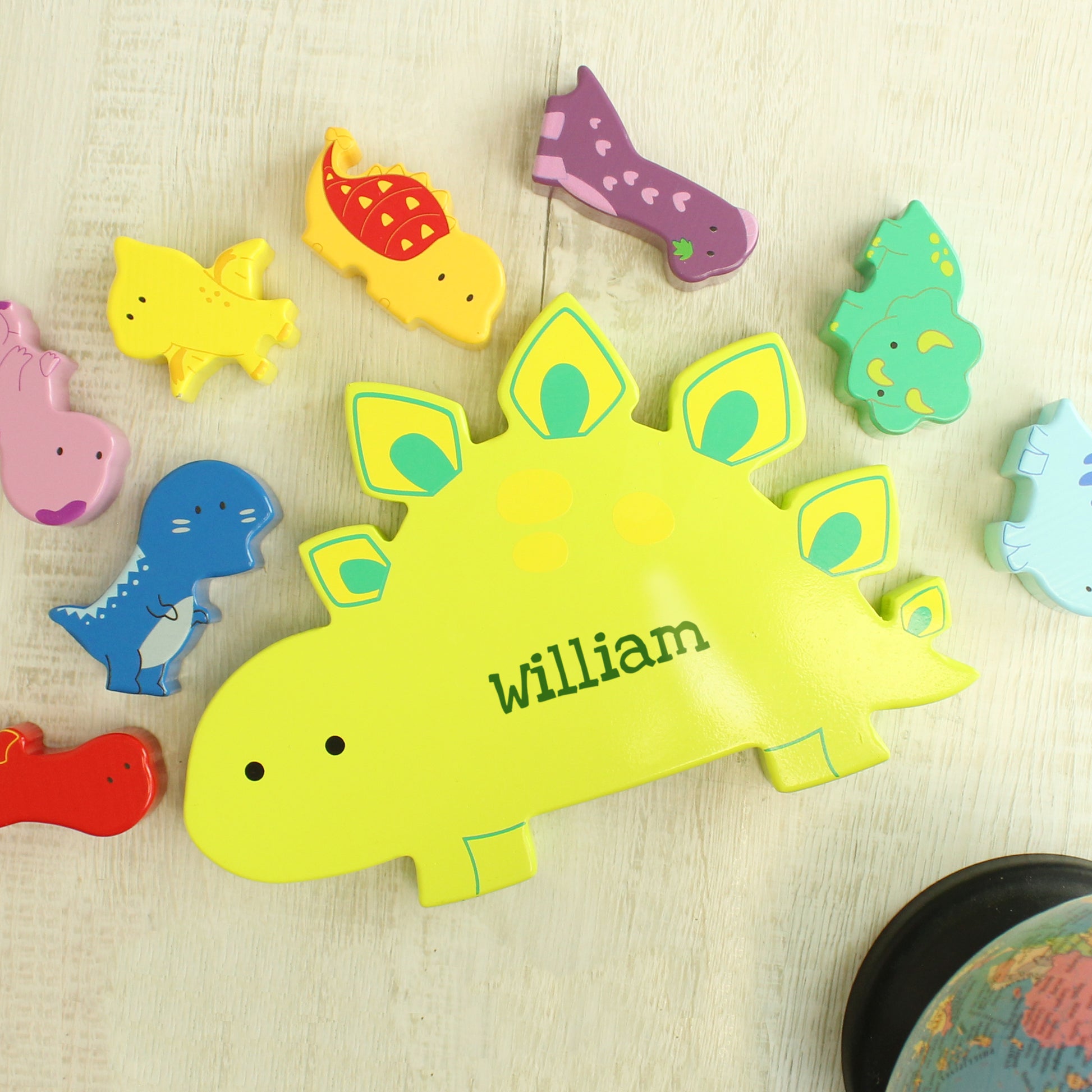 Personalised Name Only Wooden Dinosaur Stacker Toy - image 7