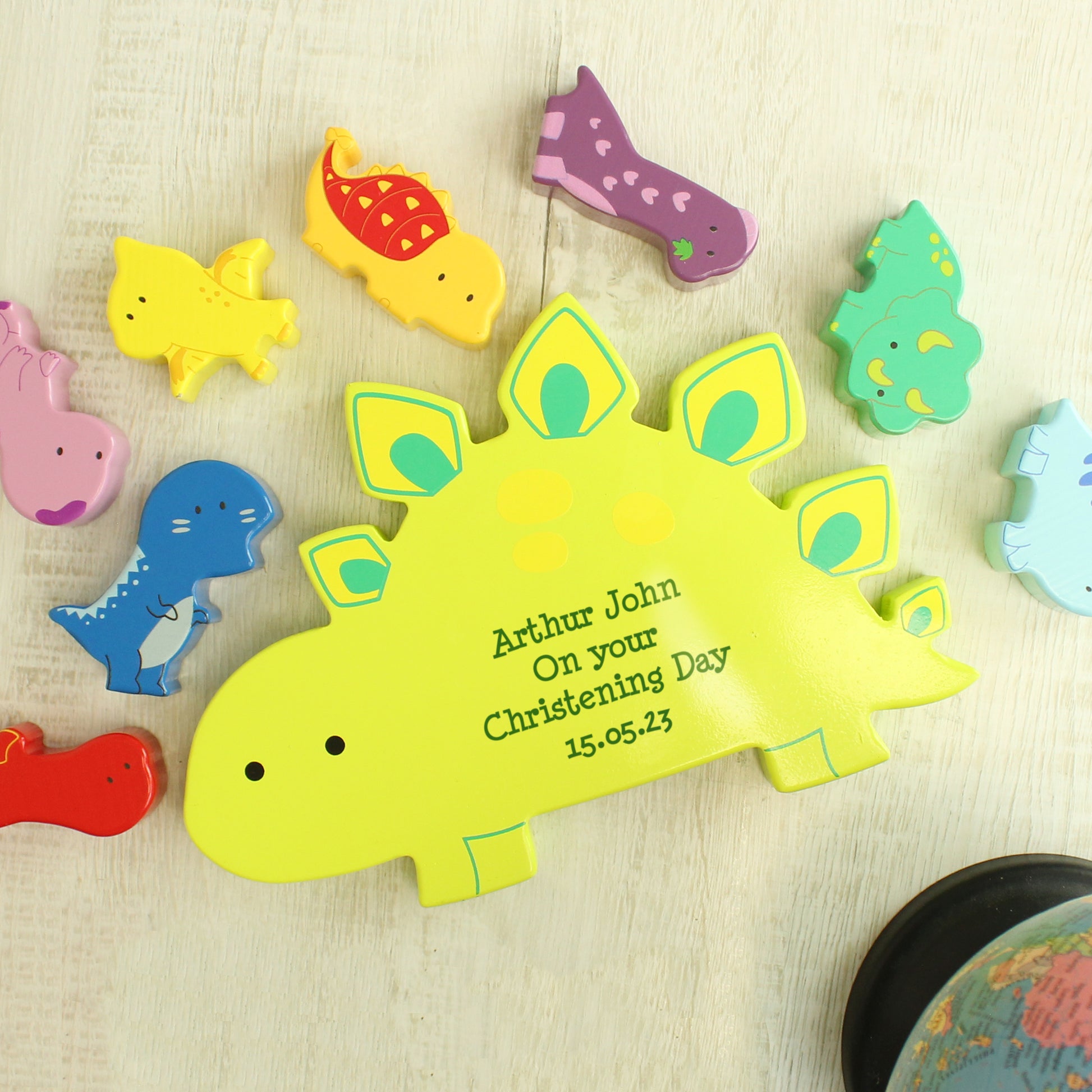 Personalised Free Text Wooden Dinosaur Stacker Toy - image 7