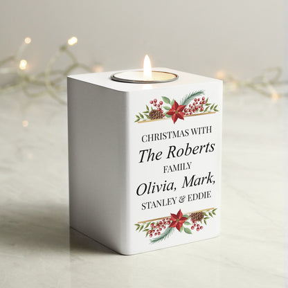 Personalised Christmas Wooden Tealight Holder from Heartfelt Gifts