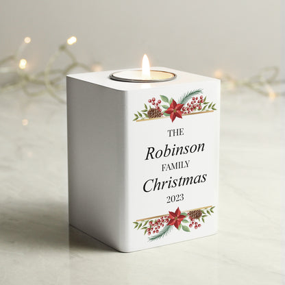 Personalised Christmas Wooden Tealight Holder - image 2