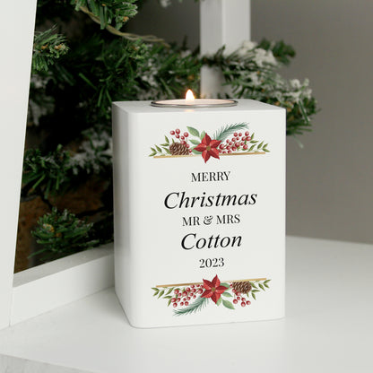 Personalised Christmas Wooden Tealight Holder - image 4