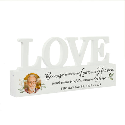 Personalised Botanical Memorial Photo Upload Wooden Love Ornament - image 5