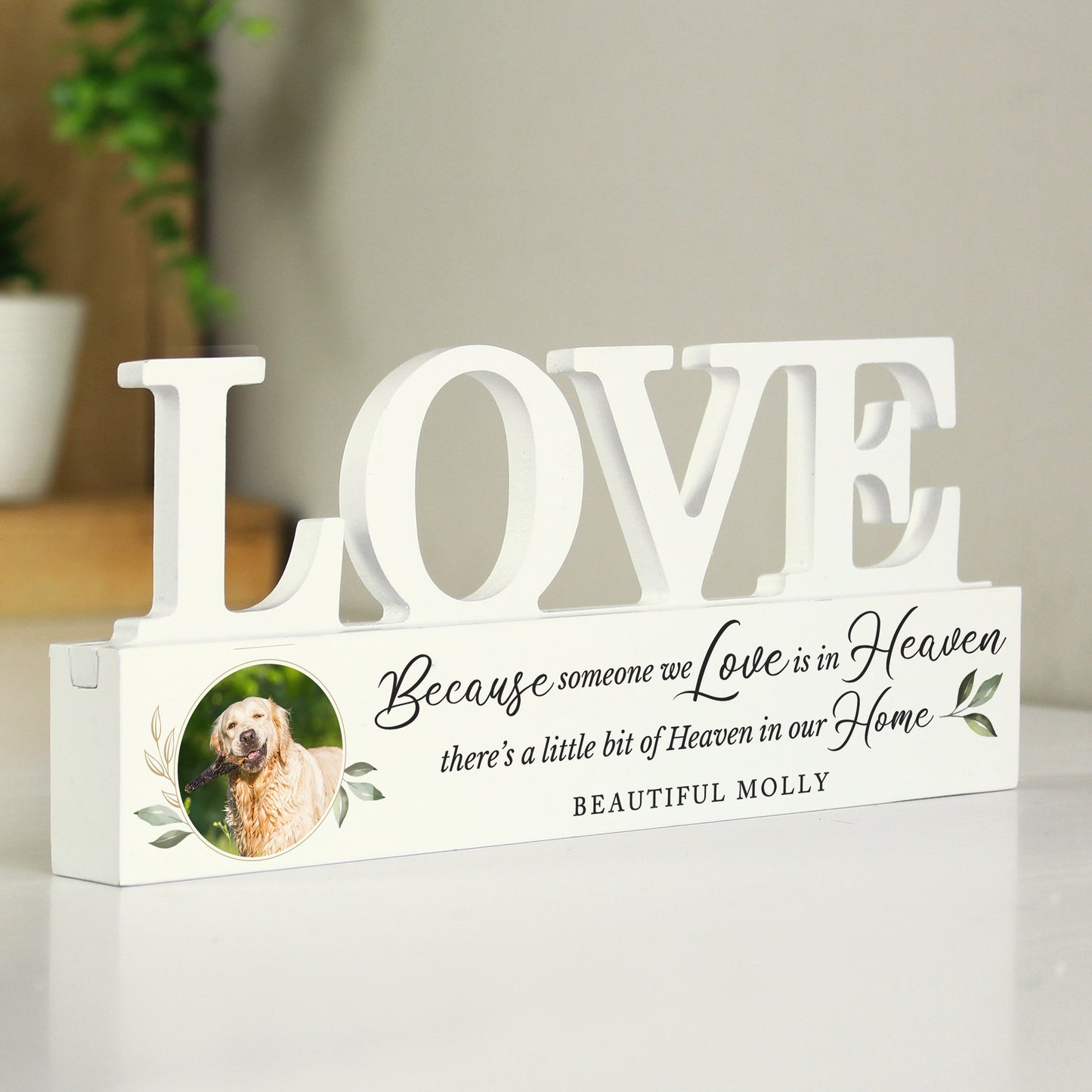 Personalised Botanical Memorial Photo Upload Wooden Love Ornament - image 7