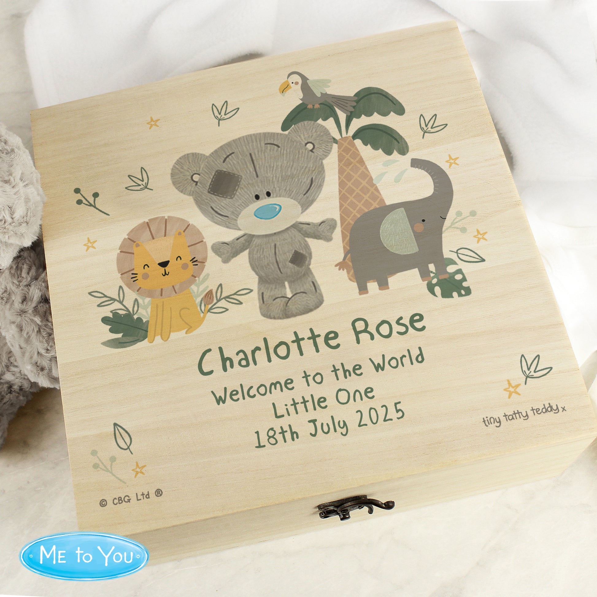 Personalised Tiny Tatty Teddy Jungle Animals Keepsake Box - image 4