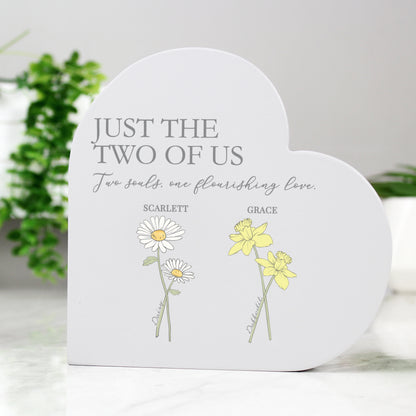 Personalised Flower of the Month Family Heart Ornament - image 4