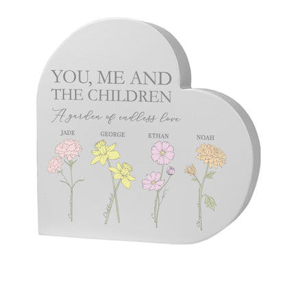 Personalised Flower of the Month Family Heart Ornament - image 5