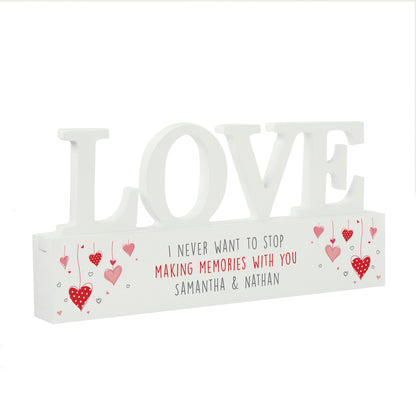 Personalised Red Hearts Wooden Love Ornament - image 5