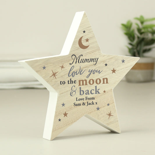 Personalised Love You Wooden Star Ornament - image 3