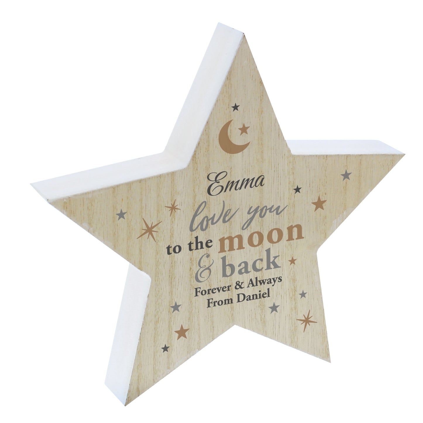 Personalised Love You Wooden Star Ornament - image 5