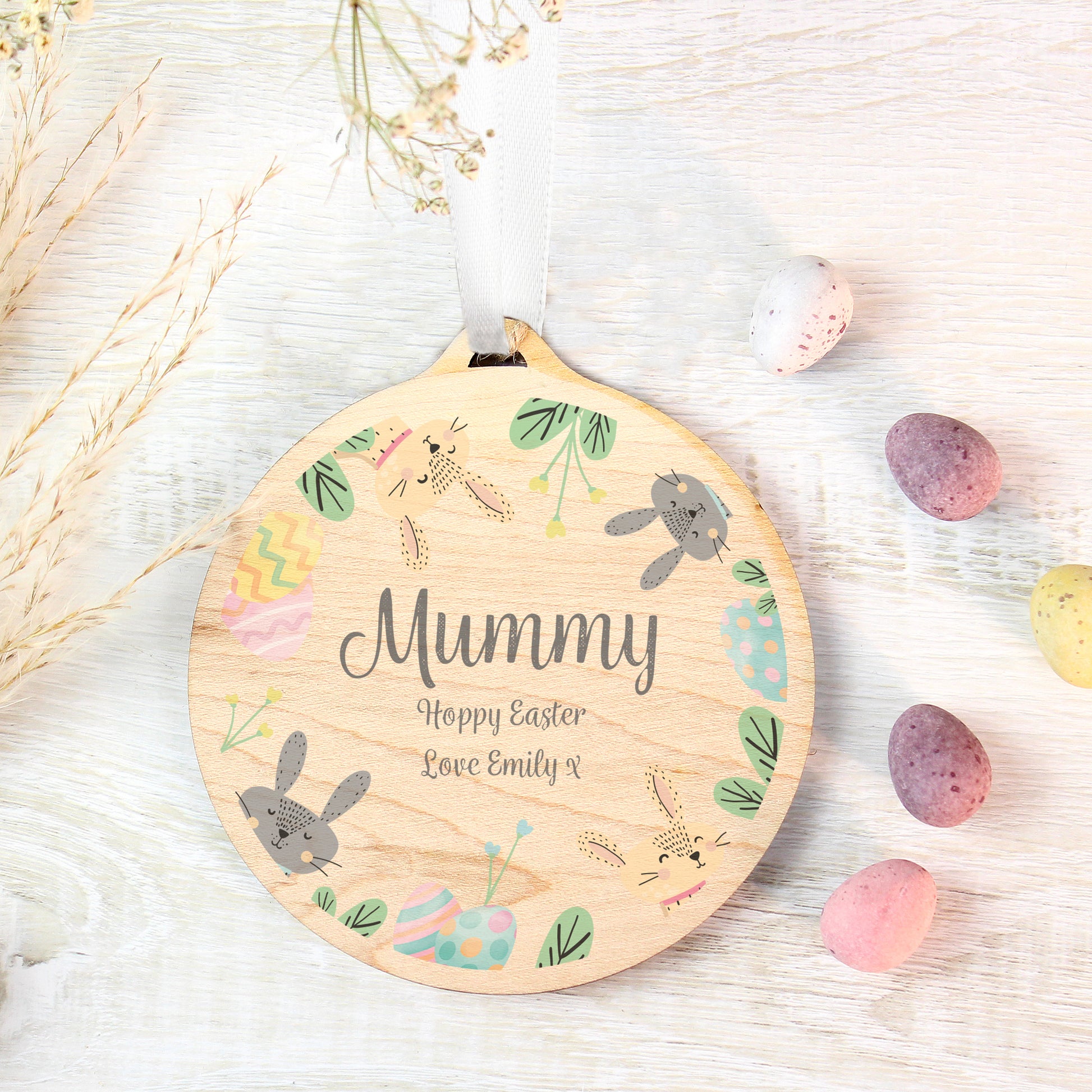 Personalised Easter Bunny Wooden Decoration - image 4
