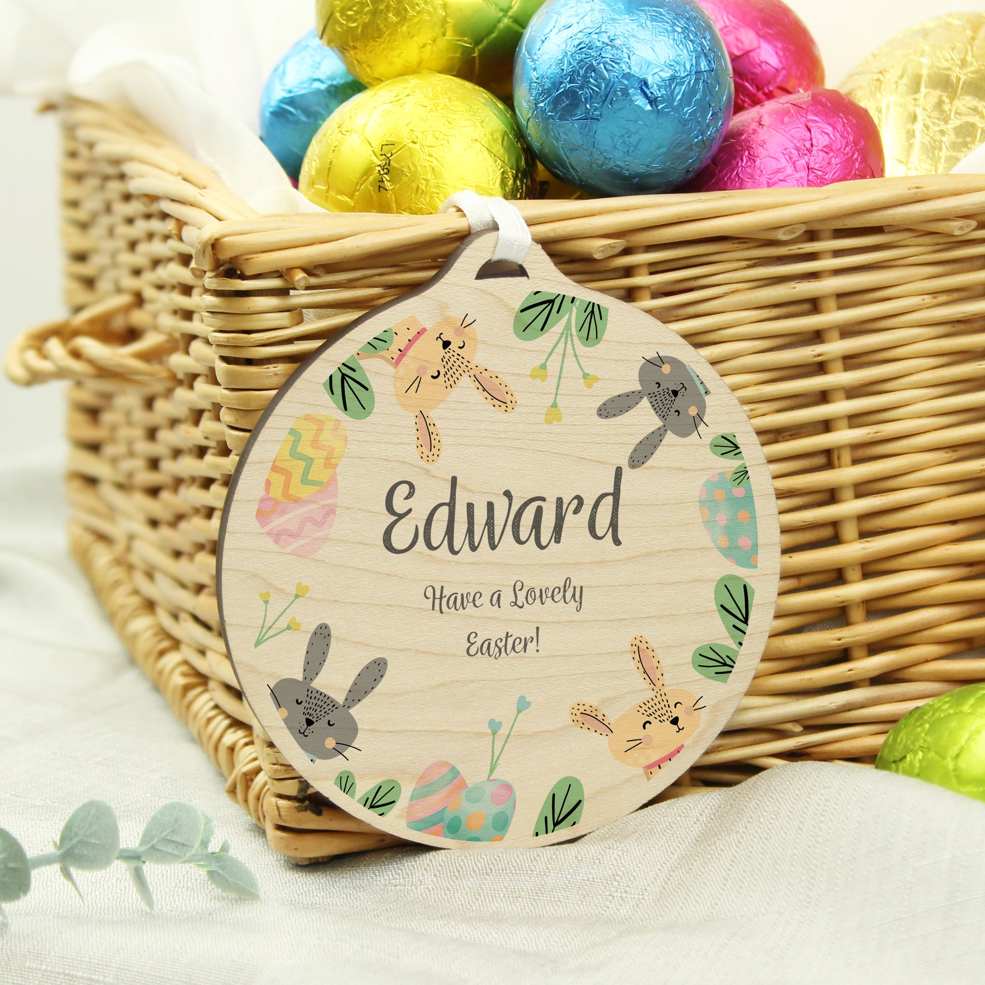 Personalised Easter Bunny Wooden Decoration - image 6
