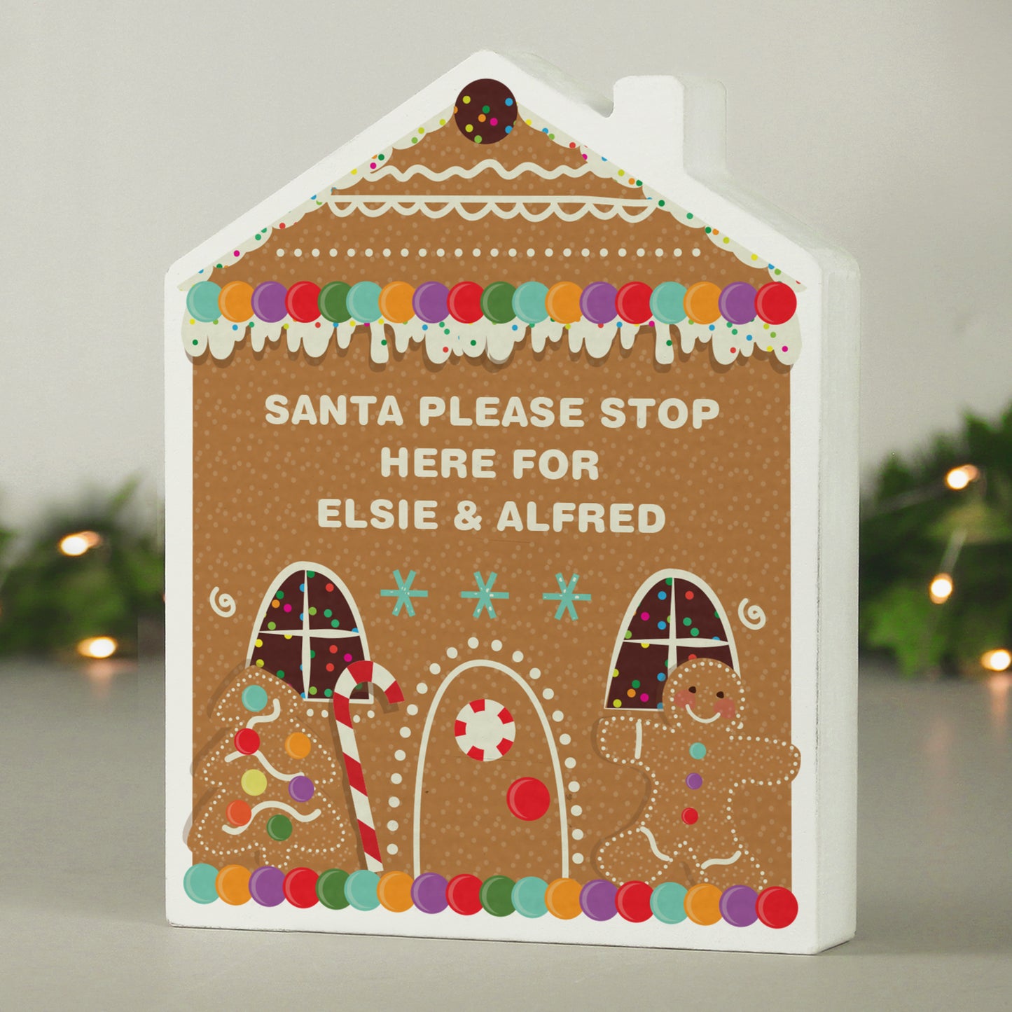 Personalised Gingerbread House Christmas Wooden Ornament from Heartfelt Gifts