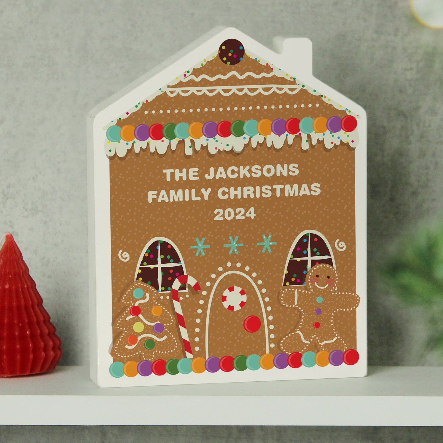 Personalised Gingerbread House Christmas Wooden Ornament - image 2