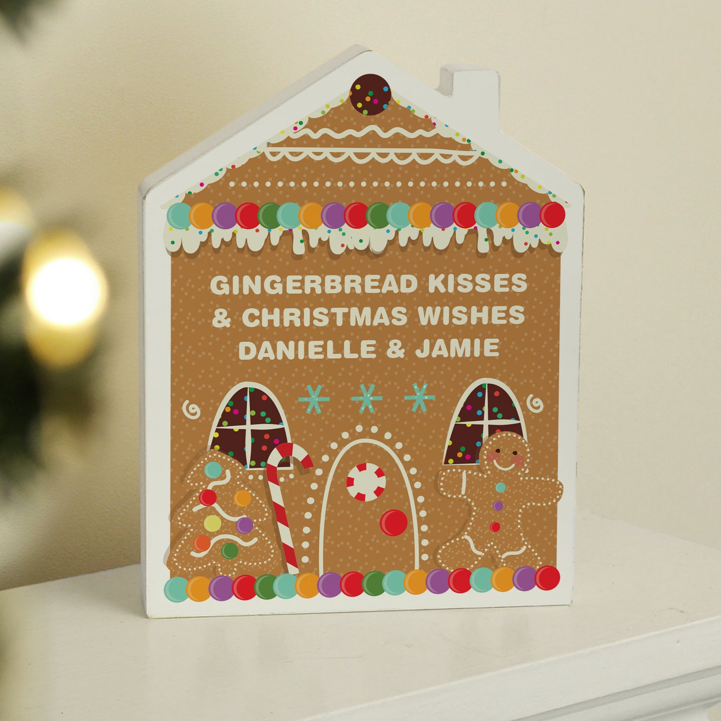 Personalised Gingerbread House Christmas Wooden Ornament - image 3