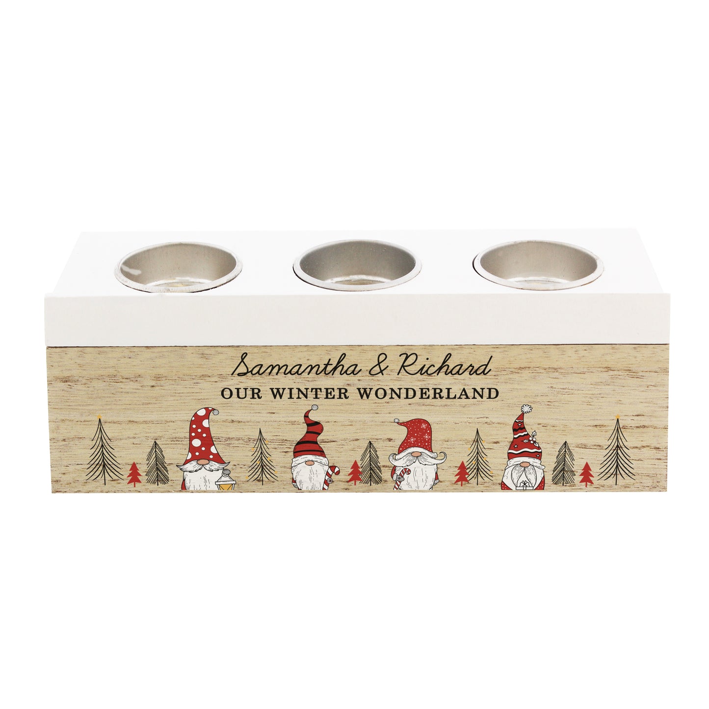 Personalised Gonk Christmas Triple Tea Light Box - image 5