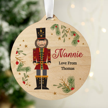 Personalised Christmas Nutcracker Wooden Bauble from Heartfelt Gifts