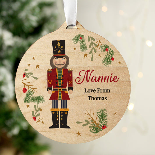 Personalised Christmas Nutcracker Wooden Bauble from Heartfelt Gifts