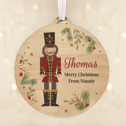 Personalised Christmas Nutcracker Wooden Bauble - image 2