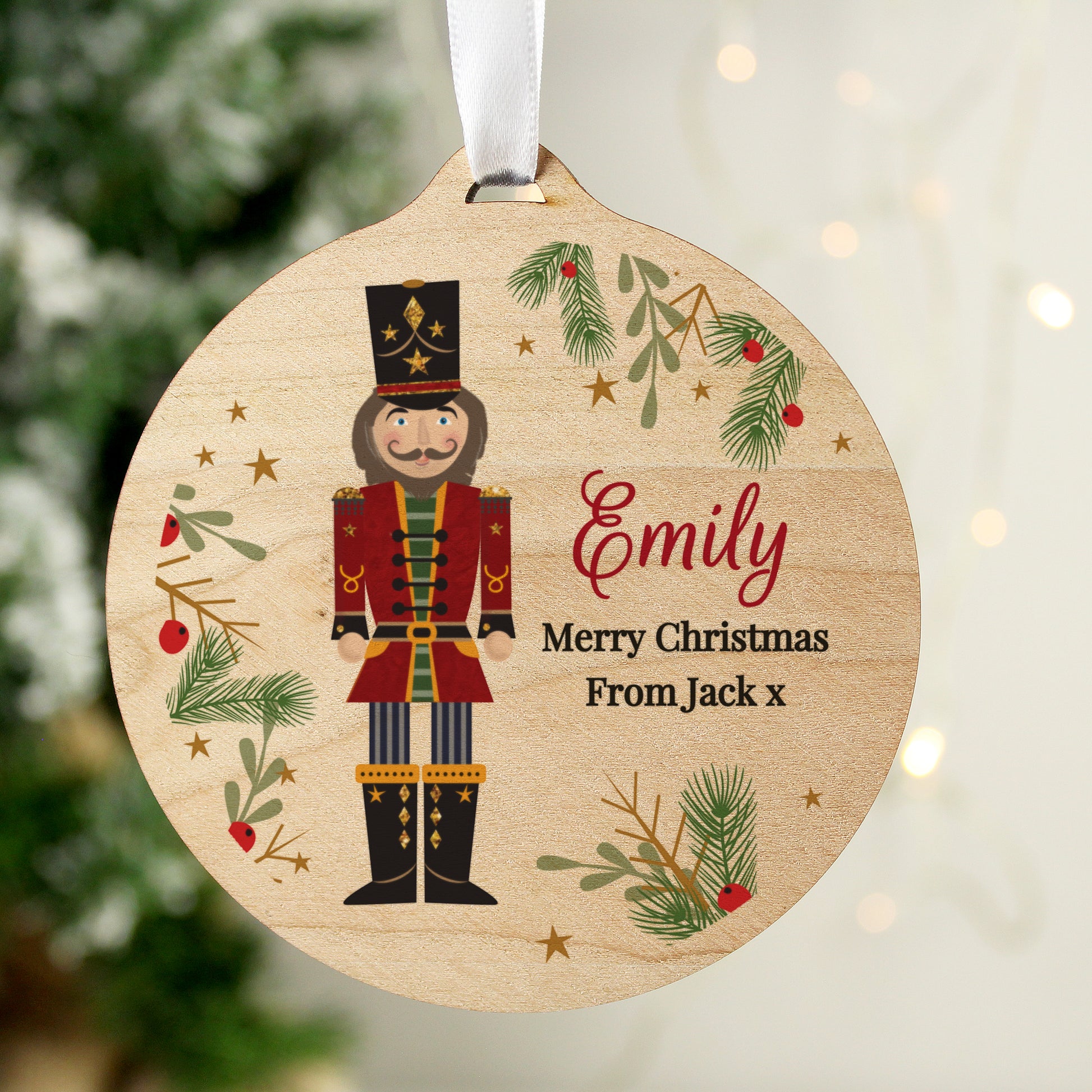 Personalised Christmas Nutcracker Wooden Bauble - image 4