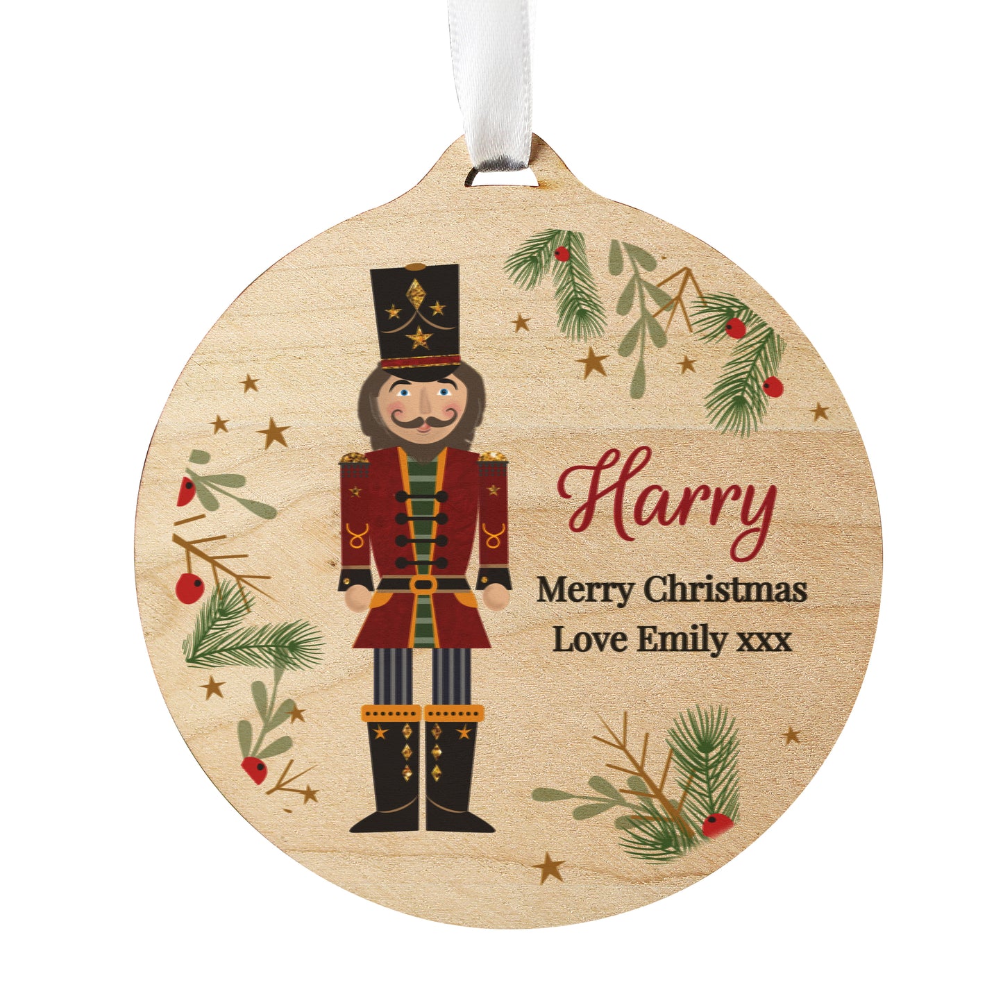 Personalised Christmas Nutcracker Wooden Bauble - image 5