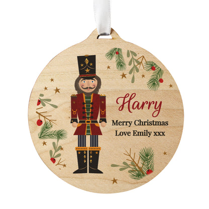 Personalised Christmas Nutcracker Wooden Bauble - image 5
