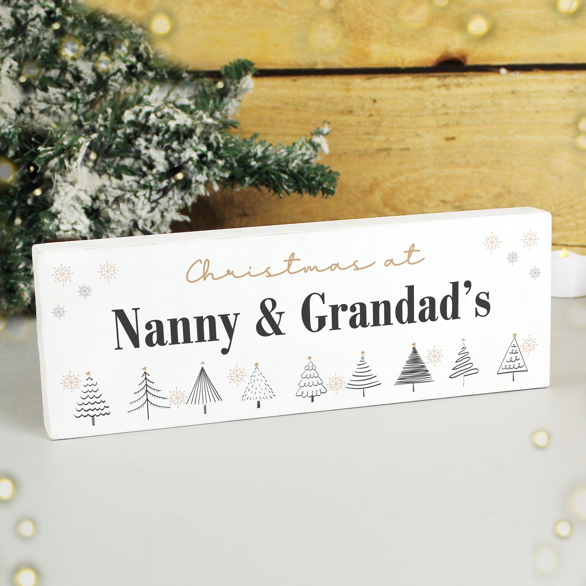 Personalised Christmas Tree Wooden Mantel Decoration - image 2