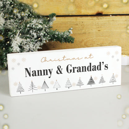 Personalised Christmas Tree Wooden Mantel Decoration - image 2