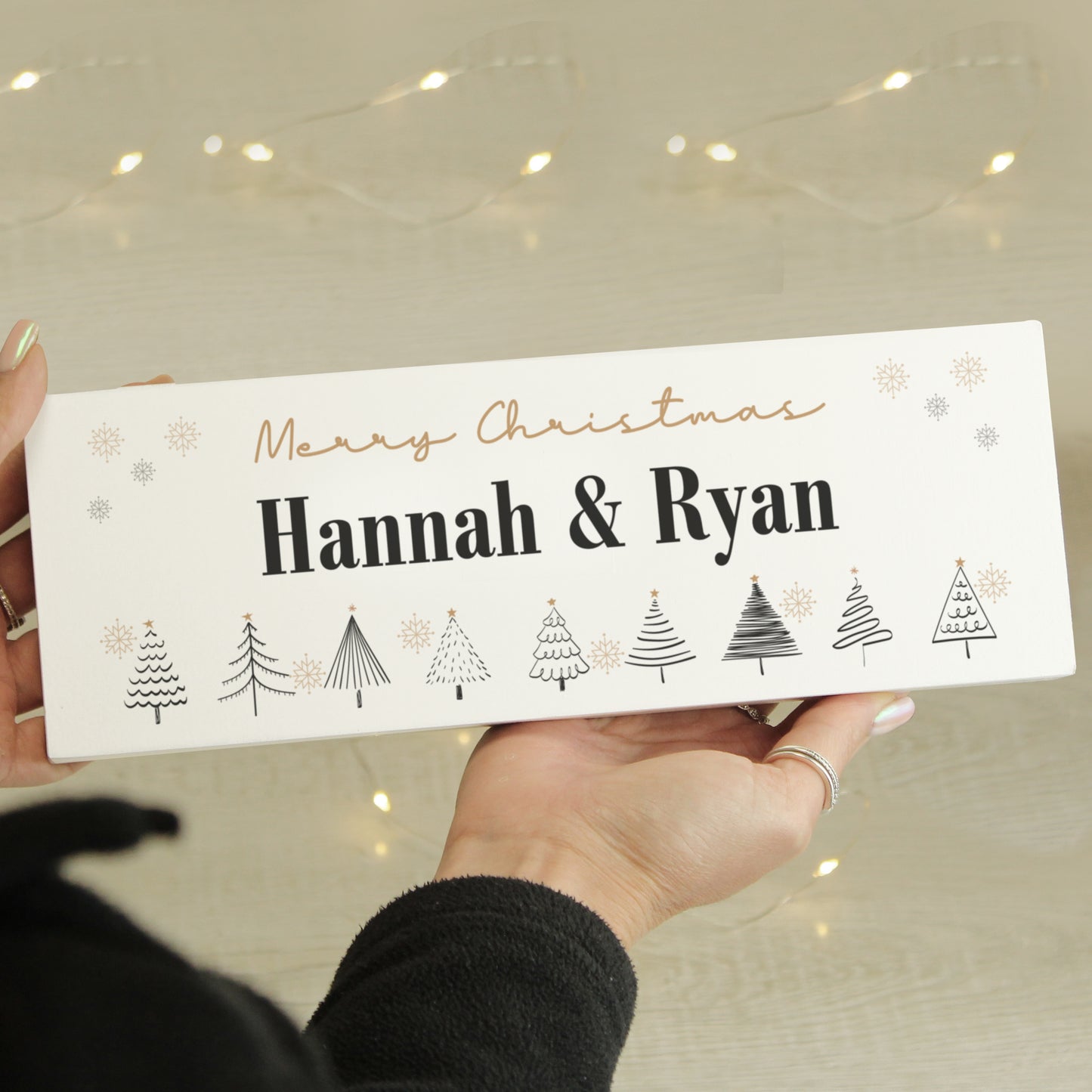 Personalised Christmas Tree Wooden Mantel Decoration - image 3