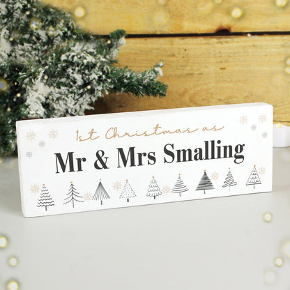 Personalised Christmas Tree Wooden Mantel Decoration - image 4
