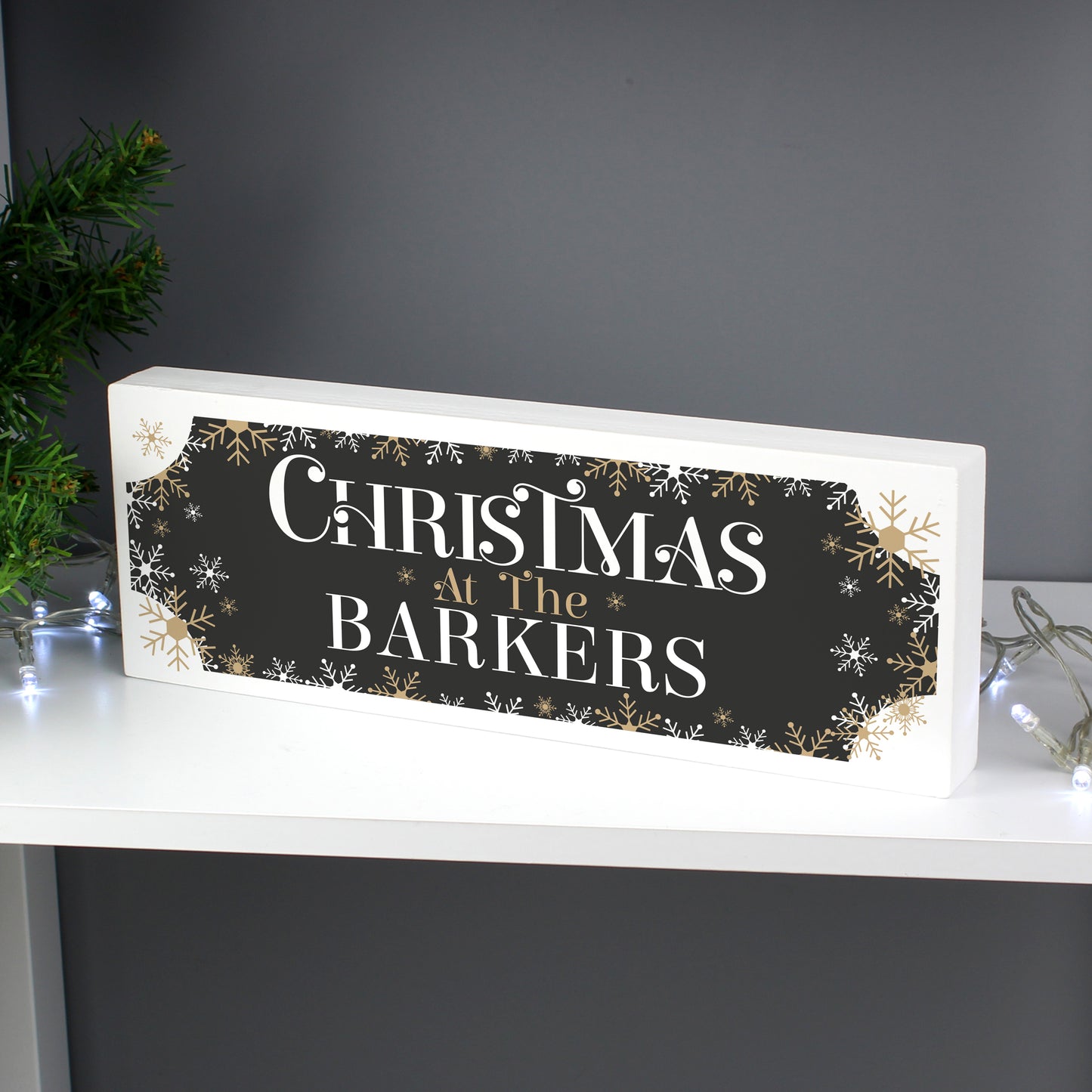 Personalised Family Christmas Wooden Mantel Decoration from Heartfelt Gifts