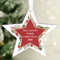 Personalised Christmas Wreath Wooden Star Decoration from Heartfelt Gifts