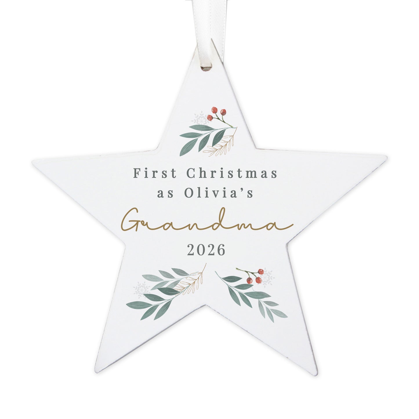 Personalised Christmas Foliage Hanging Star Decoration - image 5