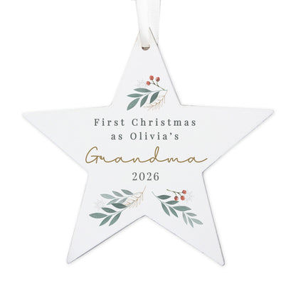 Personalised Christmas Foliage Hanging Star Decoration - image 5