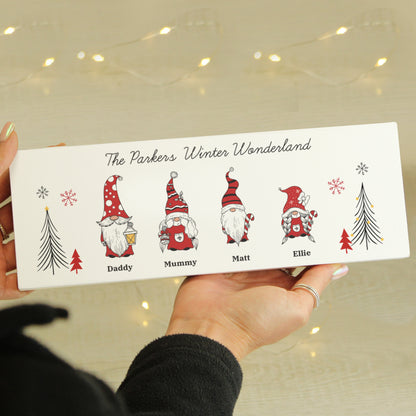 Personalised Gonk Family Christmas Wooden Mantel Decoration - image 3