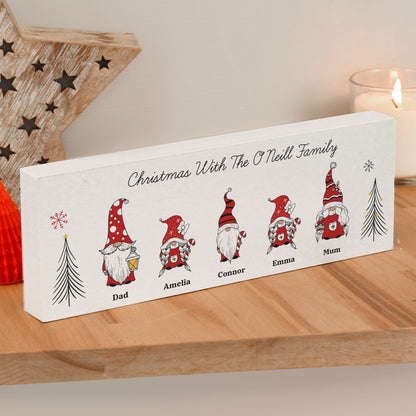 Personalised Gonk Family Christmas Wooden Mantel Decoration - image 4