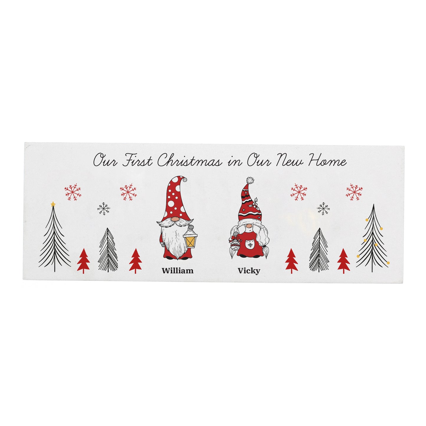 Personalised Gonk Family Christmas Wooden Mantel Decoration - image 5