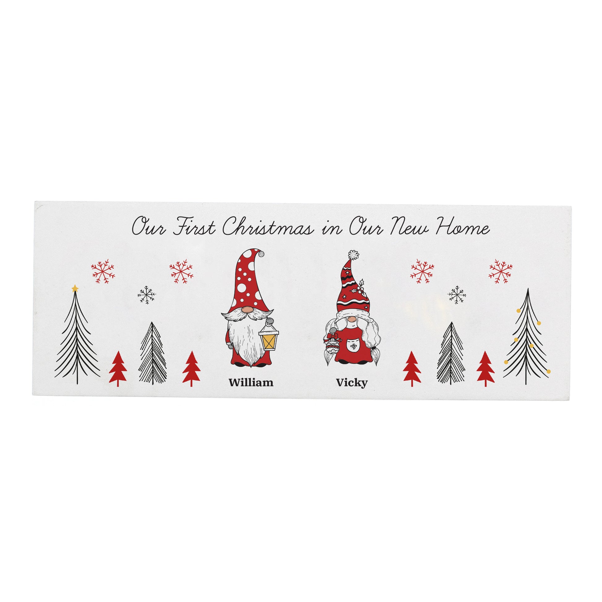 Personalised Gonk Family Christmas Wooden Mantel Decoration - image 5
