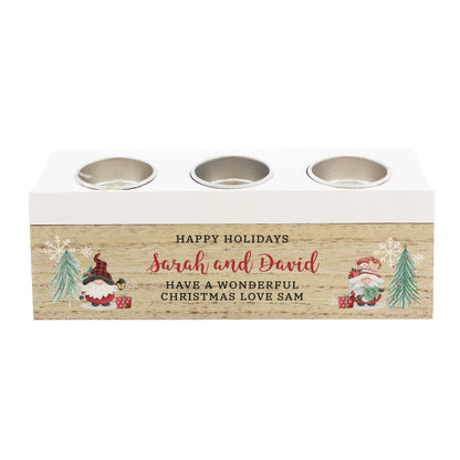 Personalised Christmas Gonk Triple Tea Light Box - image 5