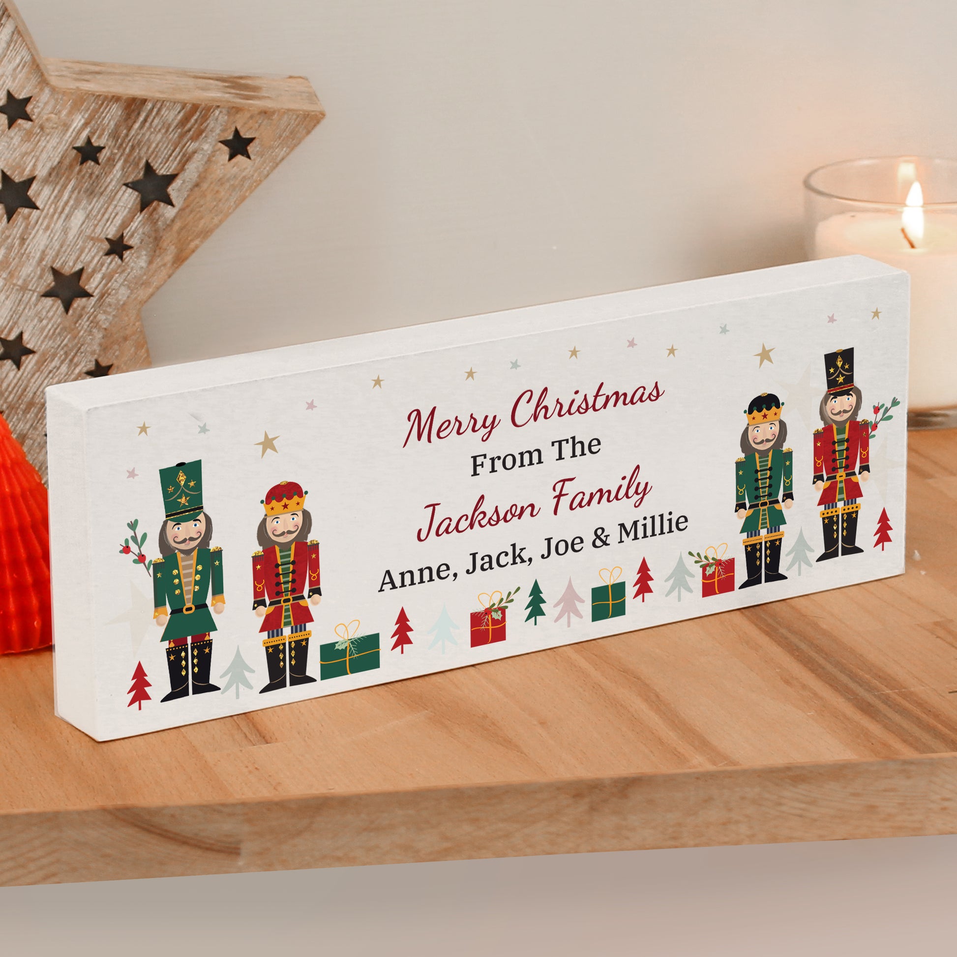 Personalised Christmas Nutcracker Wooden Mantel Decoration from Heartfelt Gifts