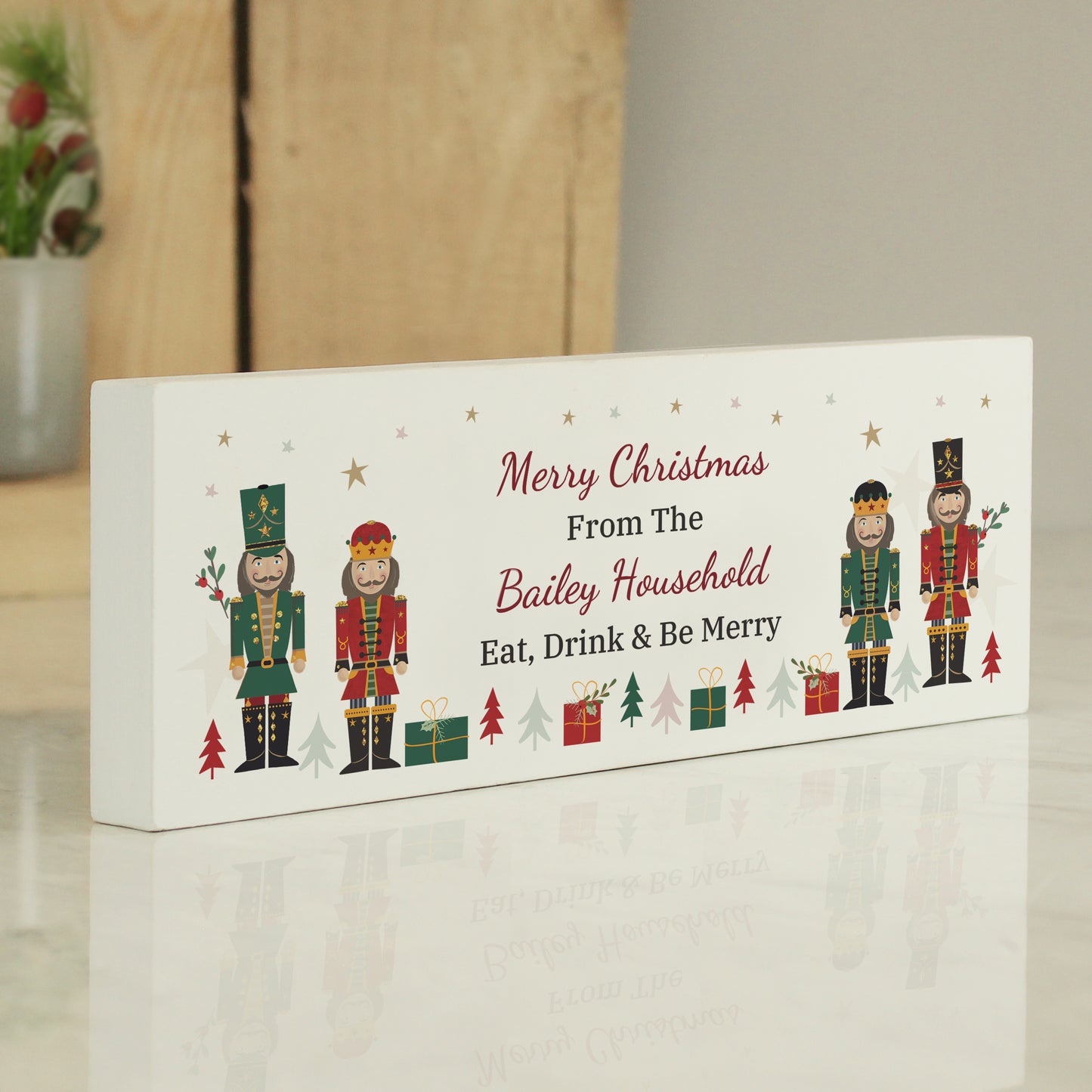 Personalised Christmas Nutcracker Wooden Mantel Decoration - image 2