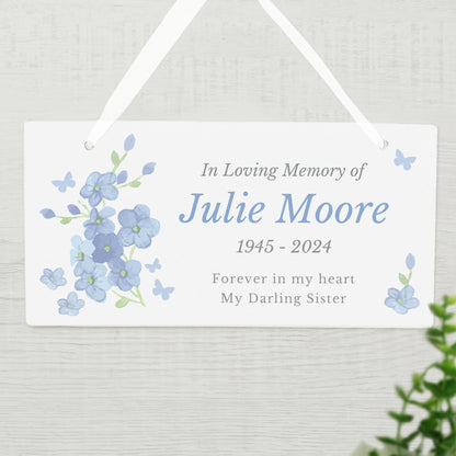 Personalised Memorial Forget Me Not Wooden Sign from Heartfelt Gifts